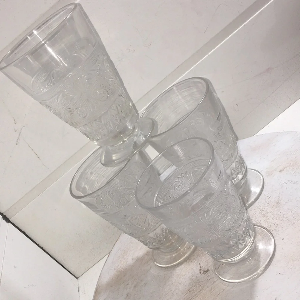 Vintage Duncan Miller stemmed water goblets set of 4